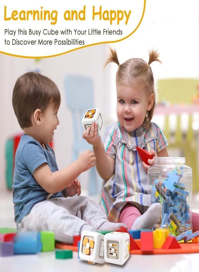 TAPUJI Montessori Toys 6 in 1 Sensory Busy Activity Cube for Toddlers | Preschool Learning Board | Fine Motor Skill Development | BPA Free Educational Travel Toy | Birthday Gift for Kids 1+ Years - Image 2